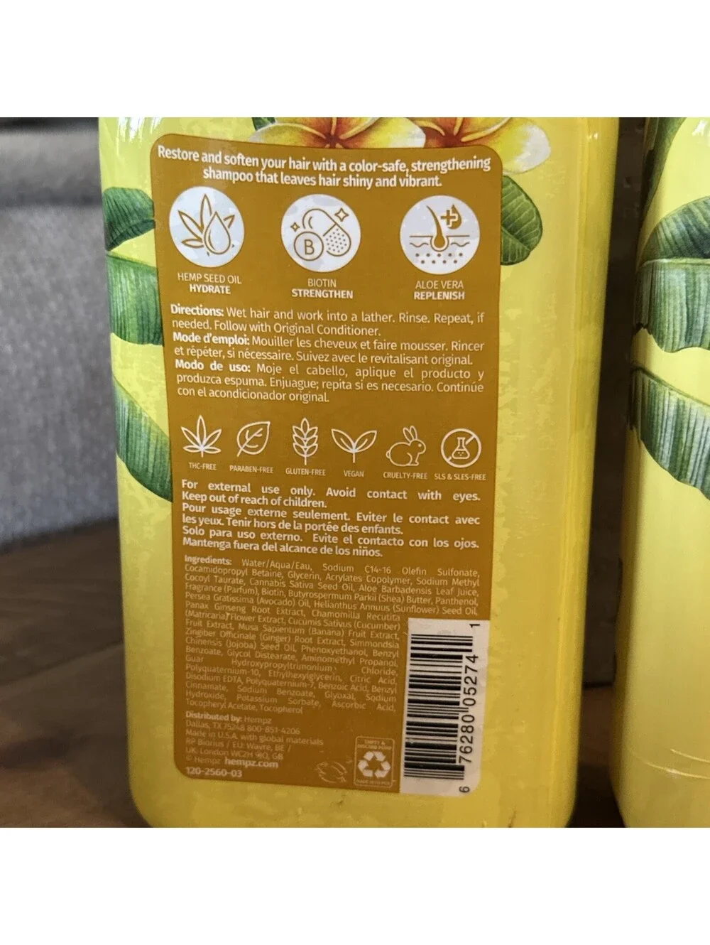 HEMPZ ORIGINAL FLORAL BANANA 17 OZ SHAMPOO FOR ALL TYPES OF HAIR